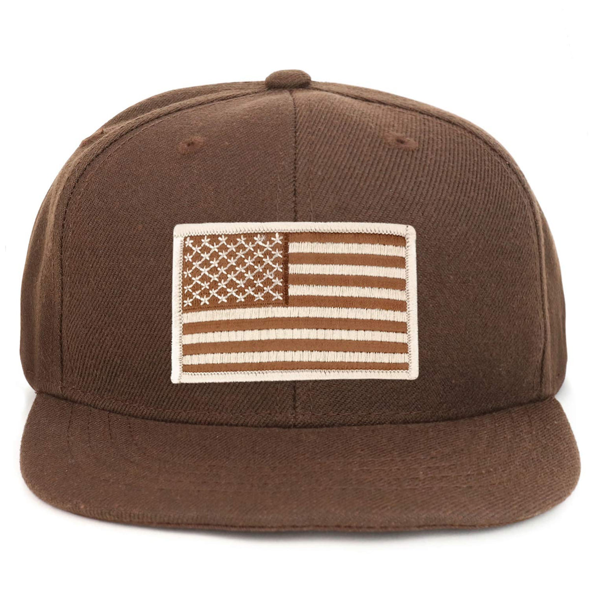 Armycrew Youth Kid Size Desert American Flag Patch Flat Bill Snapback Baseball Cap