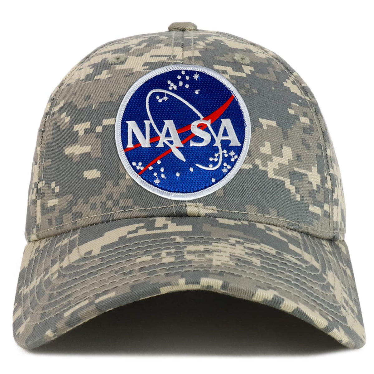 Armycrew NASA Meatball Logo Patch Camouflage Structured Baseball Cap - ACU