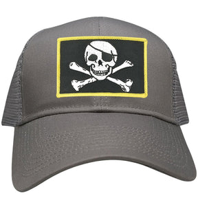 Jolly Rogers Military Skull Embroidered Iron on Patch Adjustable Mesh Trucker Cap