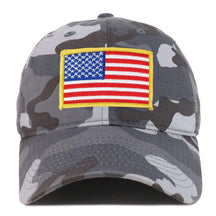 Armycrew Yellow American Flag Patch Camo Soft Crown Baseball Cap