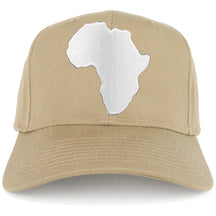 Solid White African Map Embroidered Iron on Patch Adjustable Baseball Cap