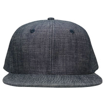 Washed Denim Snapback Flat Bill Cotton Cap