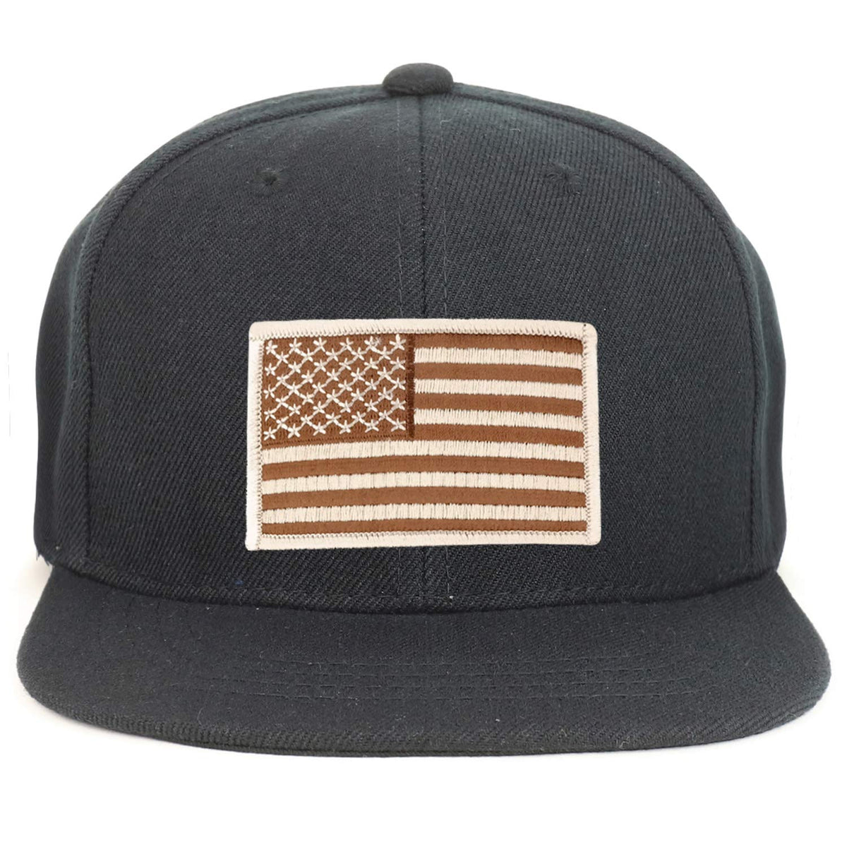 Armycrew Youth Kid Size Desert American Flag Patch Flat Bill Snapback Baseball Cap