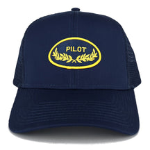 Armycrew Pilot Oak Leaf Oval Embroidered Patch Snapback Mesh Trucker Cap