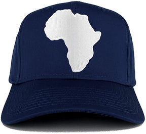 Solid White African Map Embroidered Iron on Patch Adjustable Baseball Cap