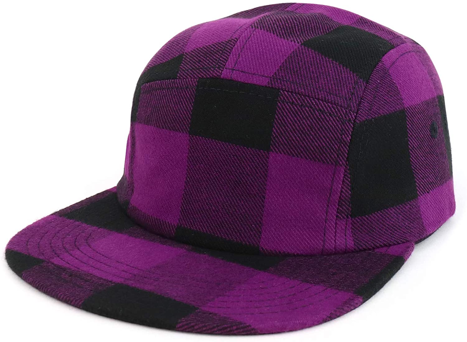 Armycrew Plaid Checkered 5 Panel Cotton Racer Cap