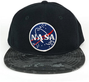 NASA Meatball Round Embroidered Iron on Patch Camo Flat Bill Snapback Cap