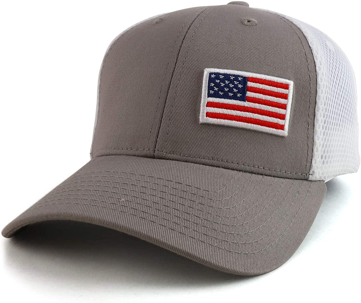 Rapid Dominance USA Flag Embroidered Aero Foam Mesh Flex Fitting Cap - Black