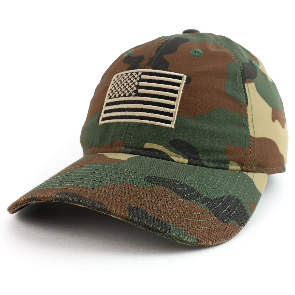 Armycrew USA Flag Embroidered Tear Resistant Ripstop Cap