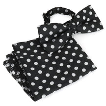 Armycrew Men's Polka Dot Woven Big Tall Pre-tied Bow Tie and Matching Handkerchief Set