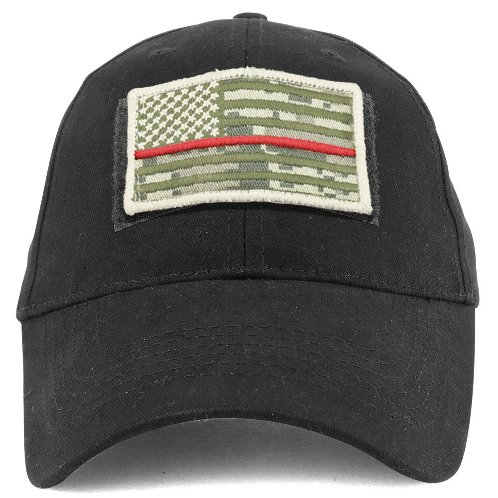 Armycrew USA ACU Thin Red Flag Tactical Patch Cotton Adjustable Baseball Cap