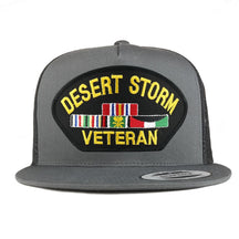 Armycrew 5 Panel Desert Storm Veteran Embroidered Patch Flatbill Mesh Snapback