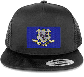 Armycrew Oversize XXL New Connecticut State Flag Patch 5 Panel Snapback Mesh Cap