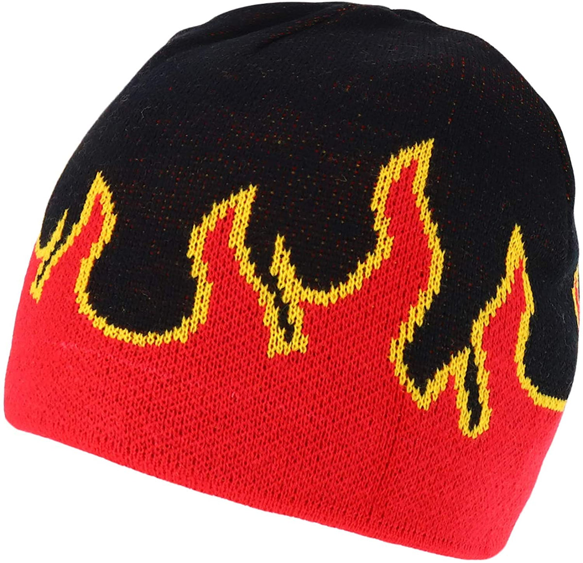 Armycrew Flame Design 8 Inch Winter Short Beanie Hat