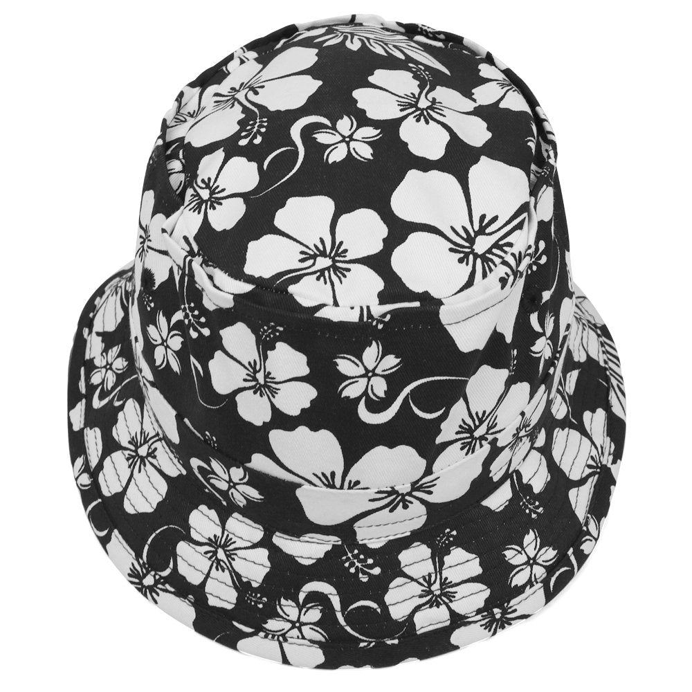 Armycrew Hibiscus Hawaiian Tropical Floral Print Fisherman's Bucket Hat