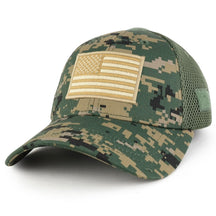 Armycrew US American Flag Coyote Embroidered Patch Low Crown Adjustable Tactical Mesh Cap