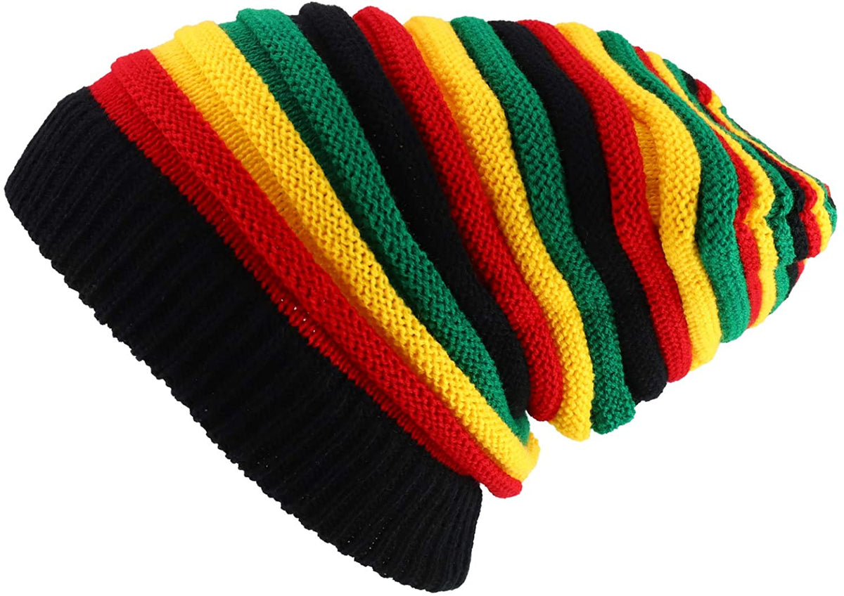 Armycrew Dreadlock Deep Crown Ribbed Long Knit Rasta Beanie