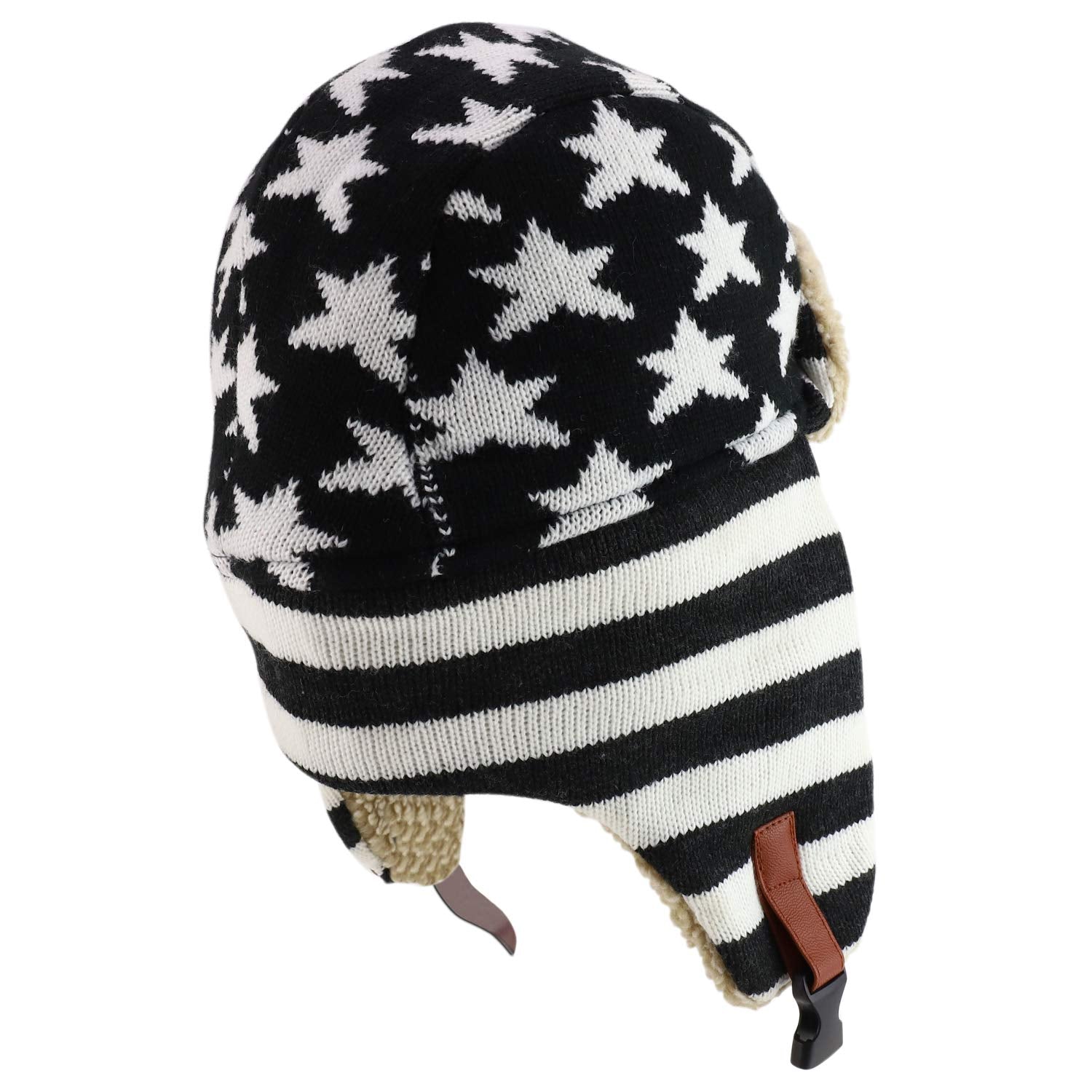 Armycrew Patriotic American Flag Designed Winter Aviator Trooper Hat