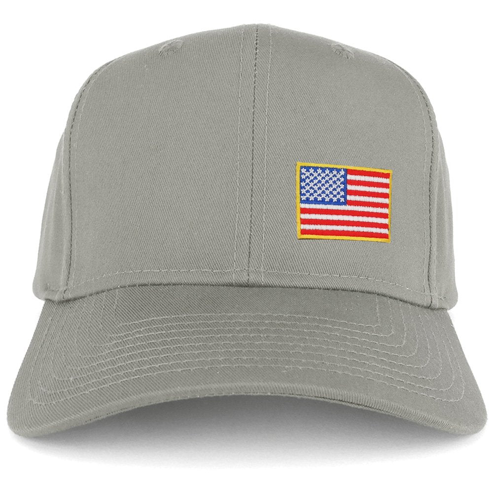 Small Yellow Side American Flag Embroidered Iron on Patch Adjustable Baseball Cap