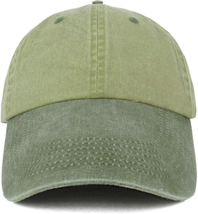 Armycrew 4 Inch Long Bill Pigment Dyed Washed Cotton Baseball Cap