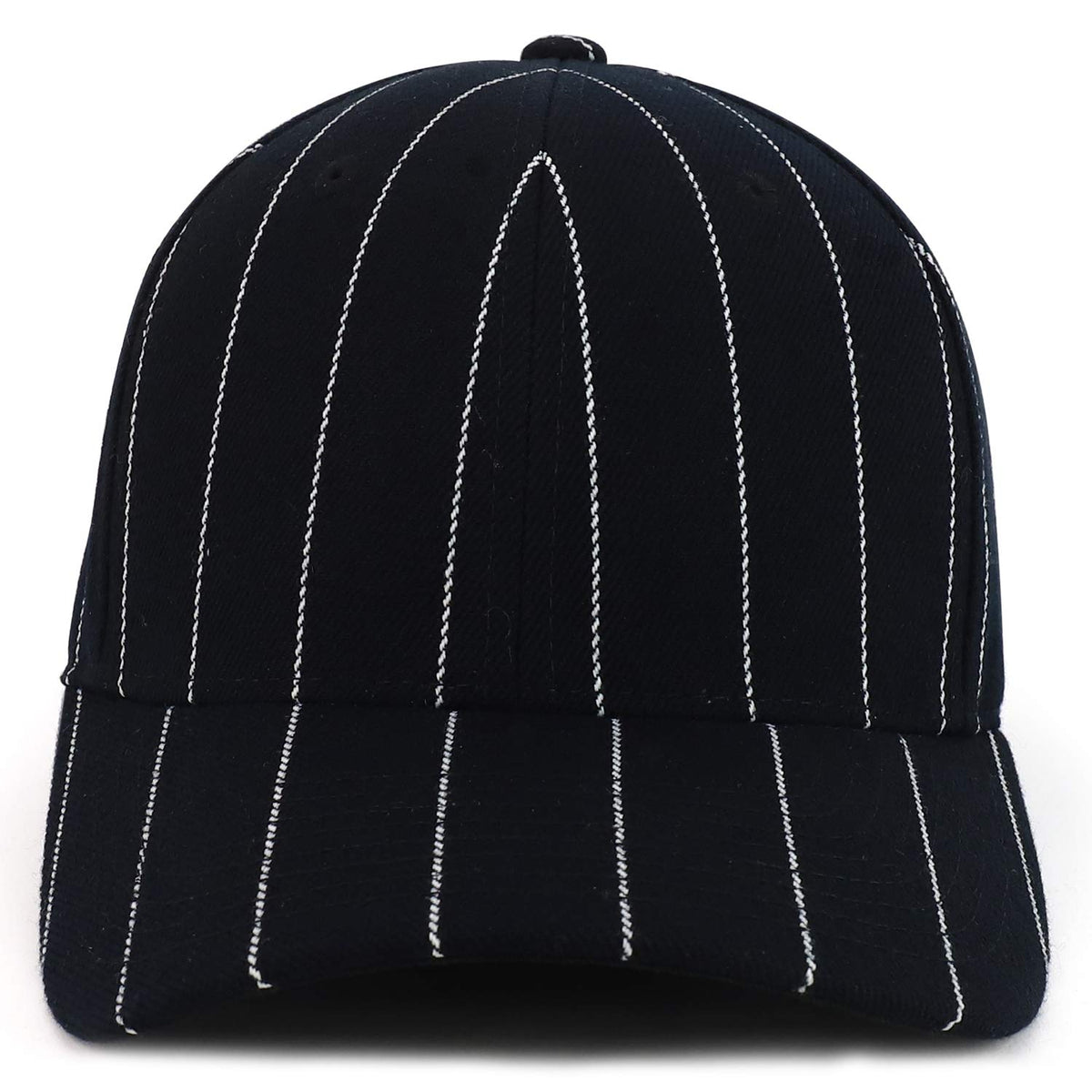 Armycrew Pin Striped Structured Fitted Baseball Cap - Black - 7 1/8