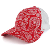 Paisley Bandana Printed Trucker Mesh Back Adjustable Baseball Cap