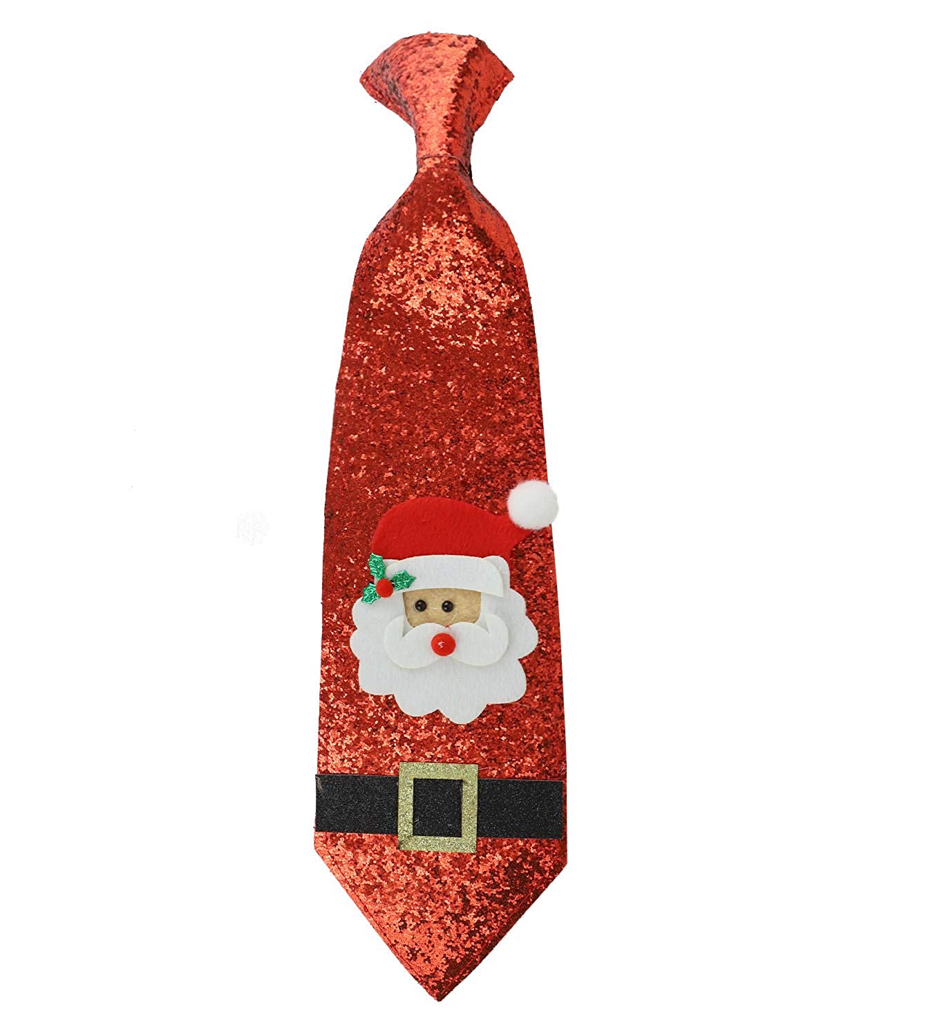 Armycrew Funny Christmas Santa Clause Belt Glitter Pre-Tied Elastic Tie