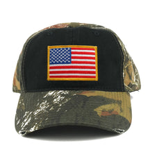 US American Flag Patch Mossy Oak Realtree Camo Adjustable Cap - Black