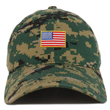 Armycrew Small American Flag Embroidered Patch Camo Soft Crown Cotton Baseball Cap