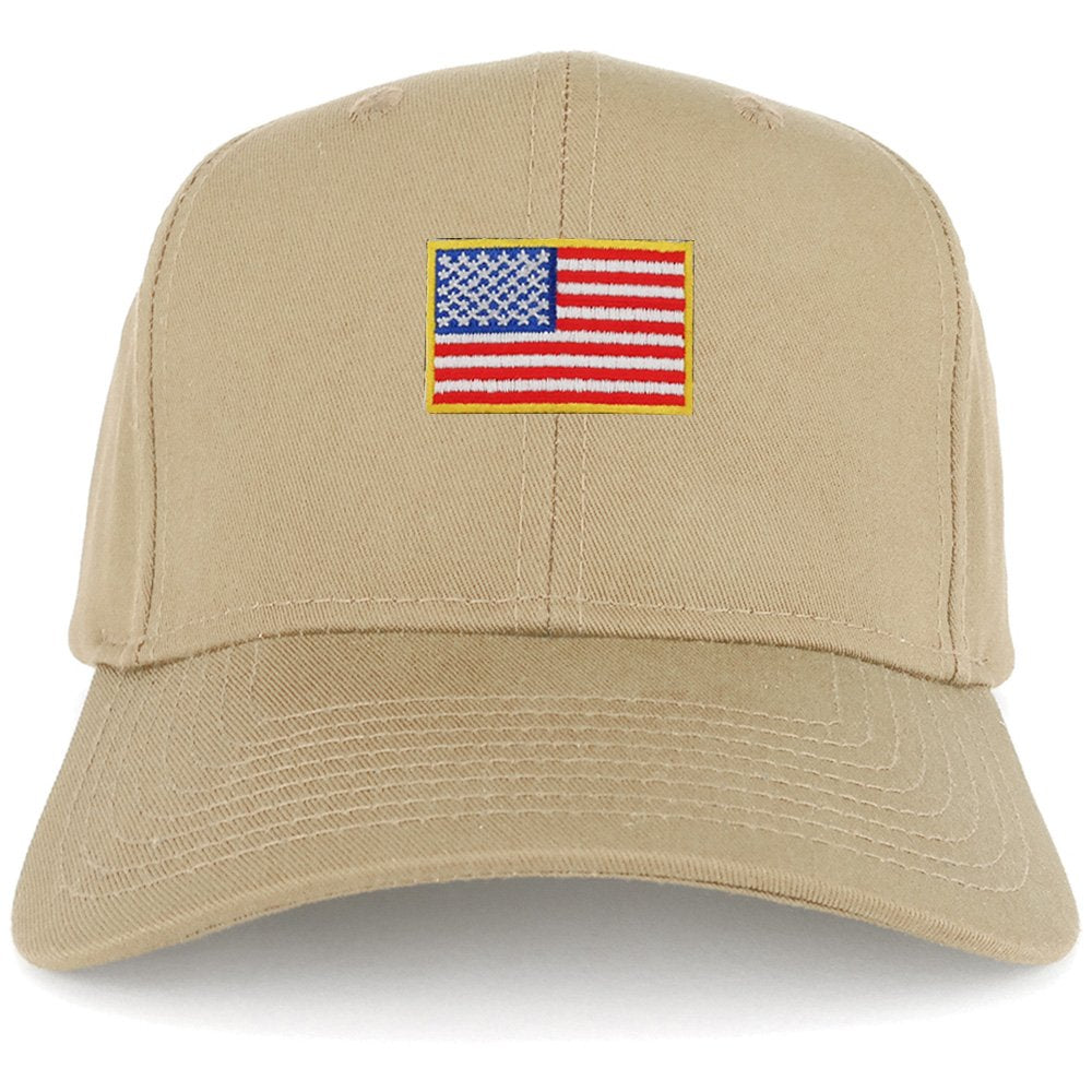 Small Yellow American Flag Embroidered Iron on Patch Adjustable Baseball Cap