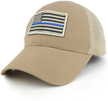 Armycrew USA Stone Thin Blue Flag Tactical Patch Cotton Adjustable Trucker Cap