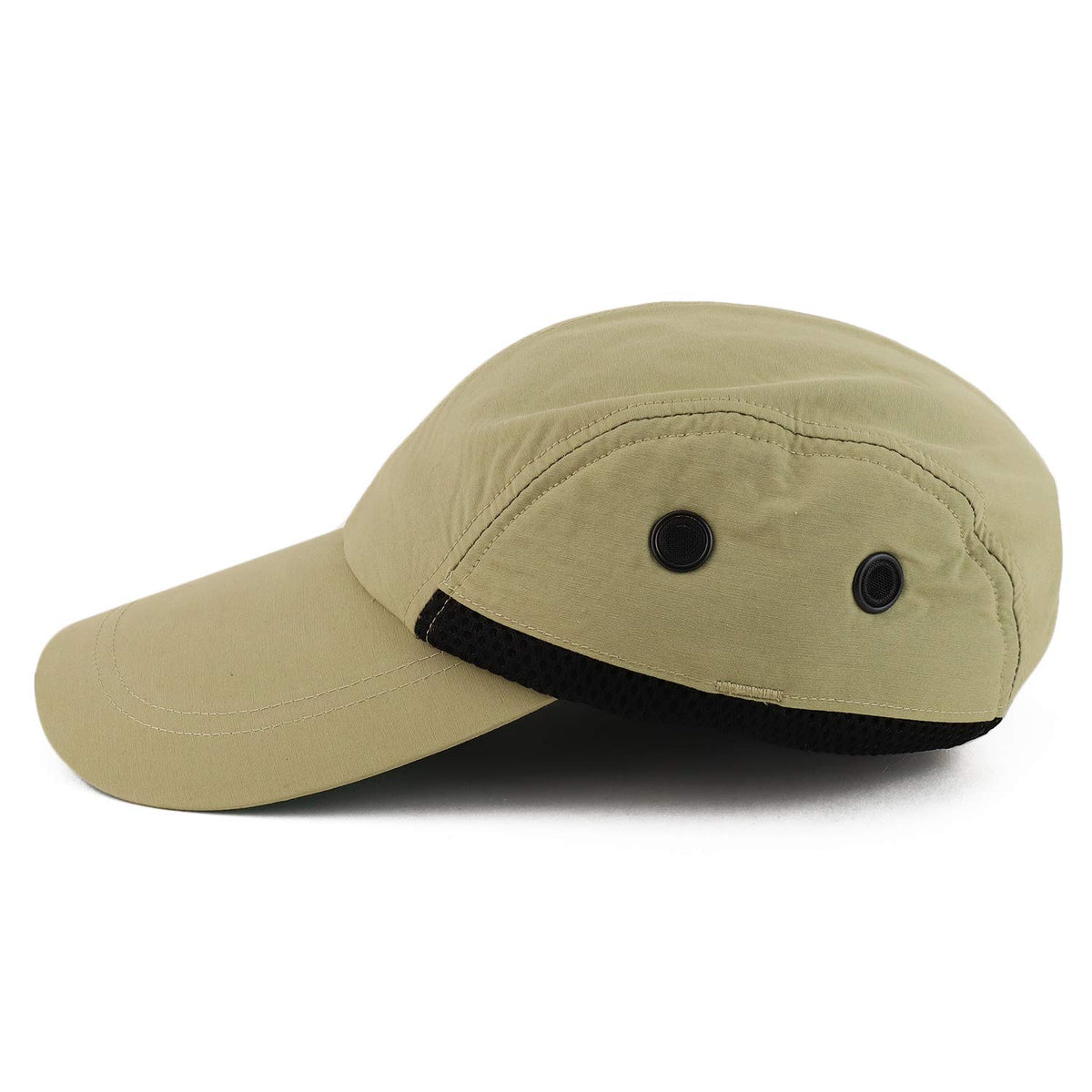 Armycrew Lightweight UV 50+ UPF Cool Crown Mesh Lined Sunshield Long Bill Cap - Khaki