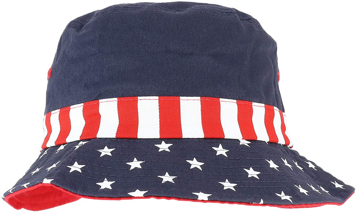 Armycrew USA Flag Designed Cotton Bucket Hat