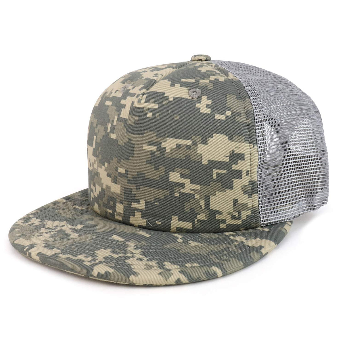 Armycrew Flat Bill Camouflage Patterned Foam Trucker Snapback Cap