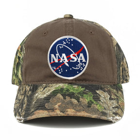 NASA Round Meatball Embroidered Patch Mossy Oak Realtree Camo Adjustable Cap