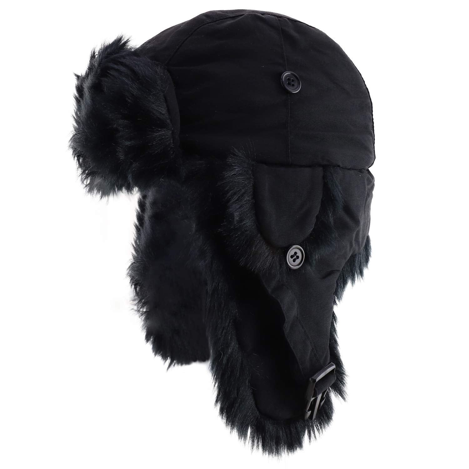 Aviator Faux Fur Lined Trooper Hat with Adjustable Earflaps