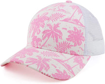 Armycrew Tropical Palmtrees Printed Mesh Back Trucker Baseball Cap