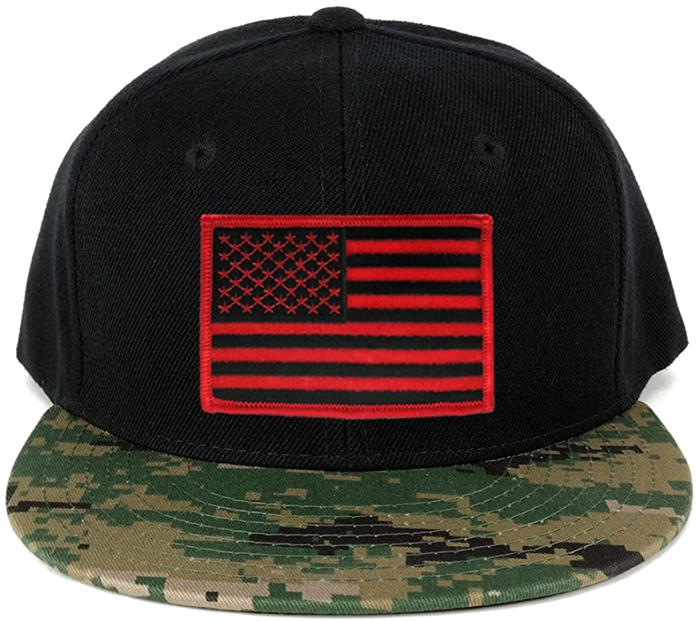 USA American Flag Embroidered Iron on Patch Camo Bill Snapback Cap - MCU