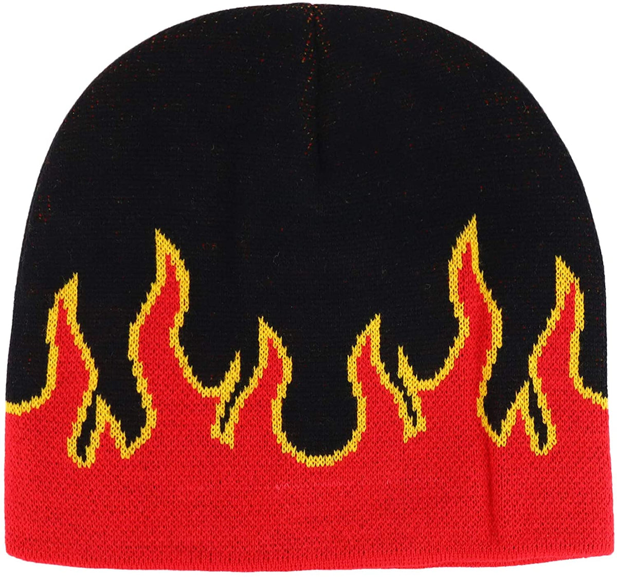 Armycrew Flame Design 8 Inch Winter Short Beanie Hat