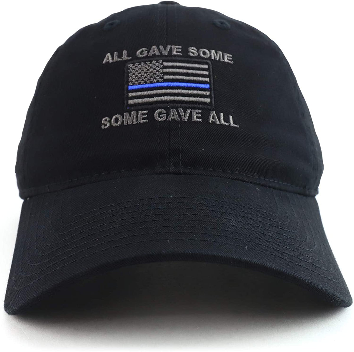 Rapid Dominance All Gave Some, Some Gave All Thin Blue USA American Flag Embroidered Cap