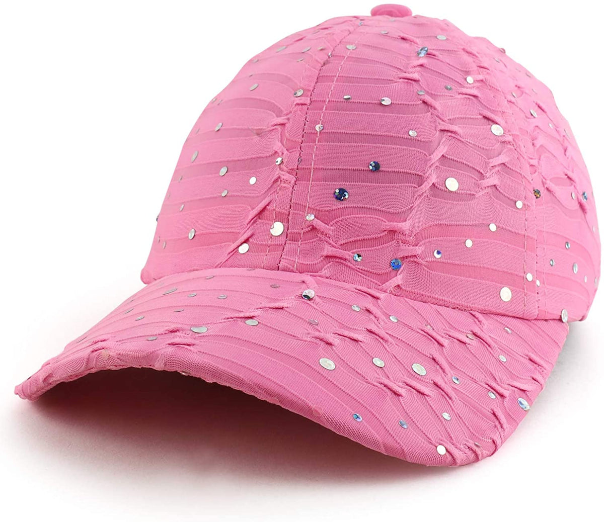 Armycrew Glitter Sequins Accented Baseball Cap