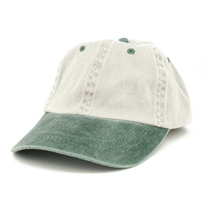 Armycrew Low Profile Blank Two-Tone Washed Pigment Dyed Cotton Dad Cap - Khaki Black