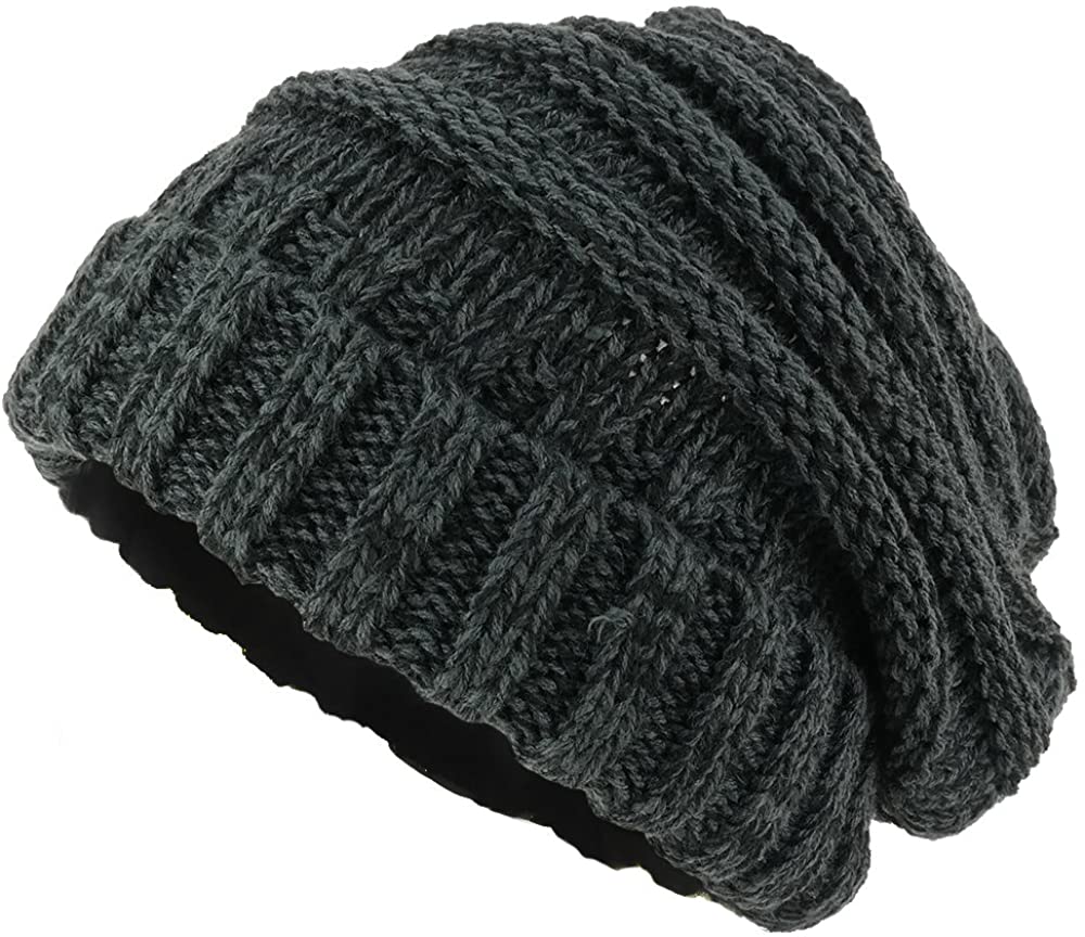Armycrew Two Tone Oversized Knit Beanie Hat - Armycrew.com