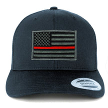 Armycrew American Flag Patch Snapback Trucker Mesh Cap - Navy