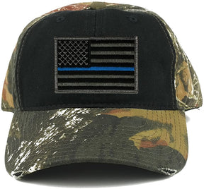 US American Flag Patch Mossy Oak Realtree Camo Adjustable Cap - Black