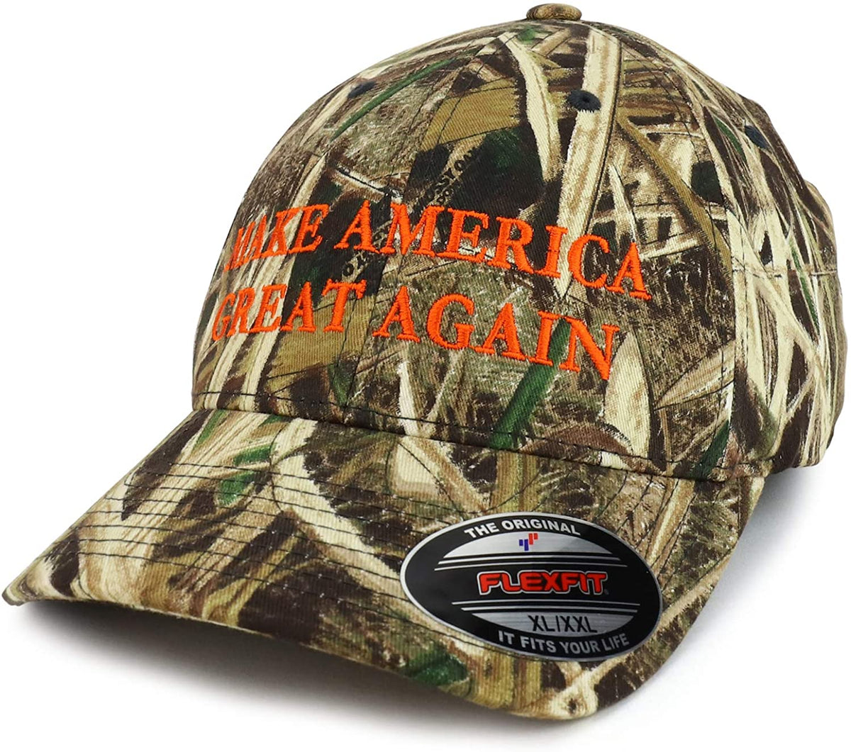 Armycrew Make America Great Again Embroidered Mossy Oak Fitted Cap Upto XXL