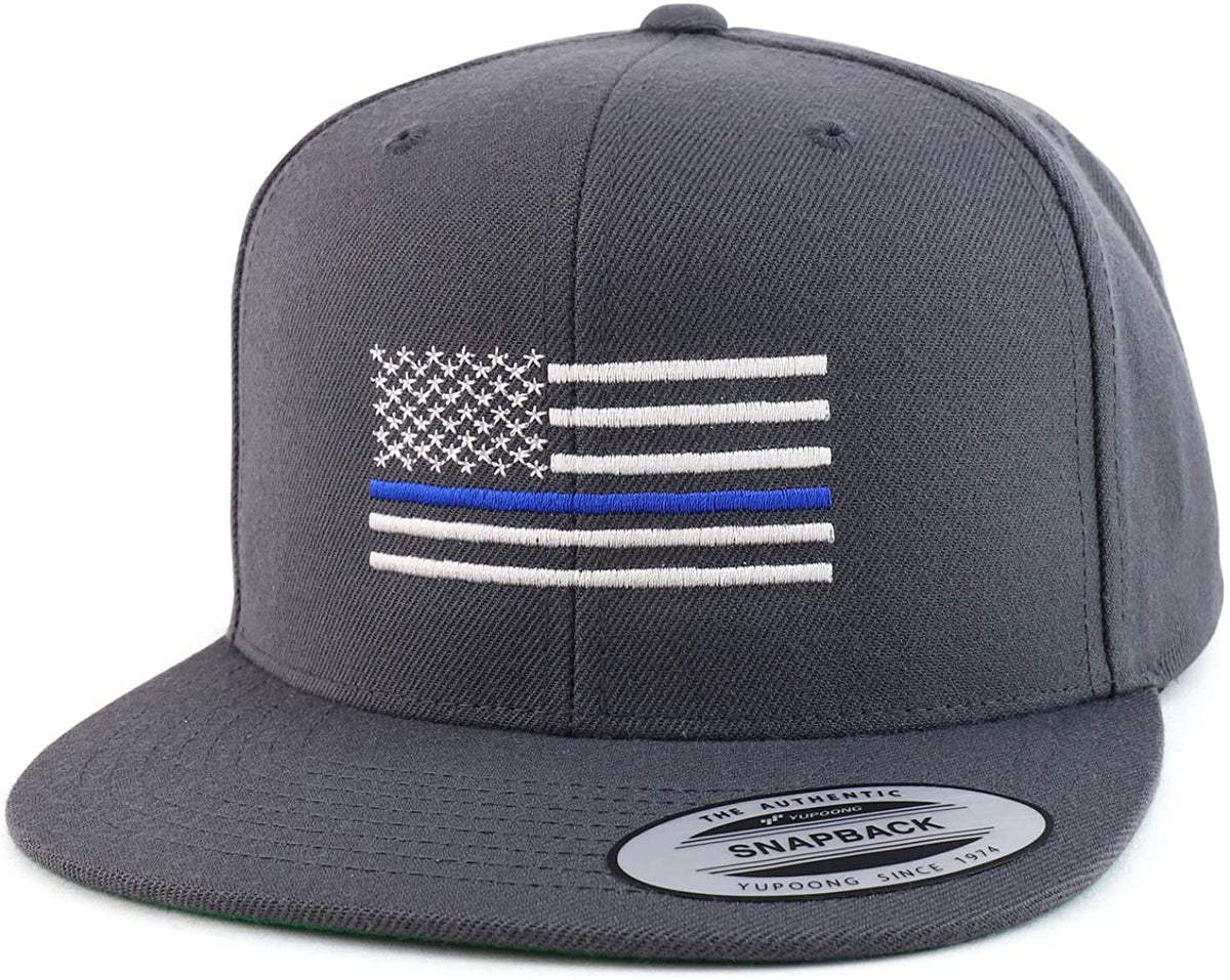 Armycrew Thin Blue Line TBL Embroidered Snapback Cap Fits Upto 2XL