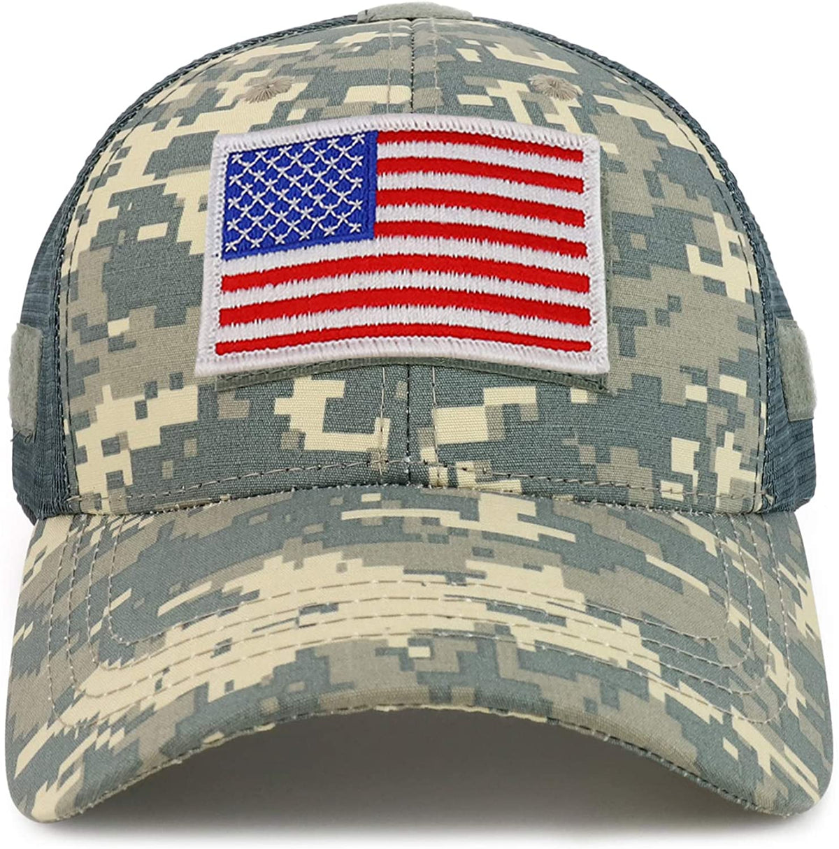 Armycrew American Flag Original Tactical Embroidered Patch Trucker Mesh Back Cap