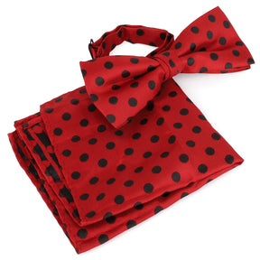 Armycrew Men's Polka Dot Woven Big Tall Pre-tied Bow Tie and Matching Handkerchief Set