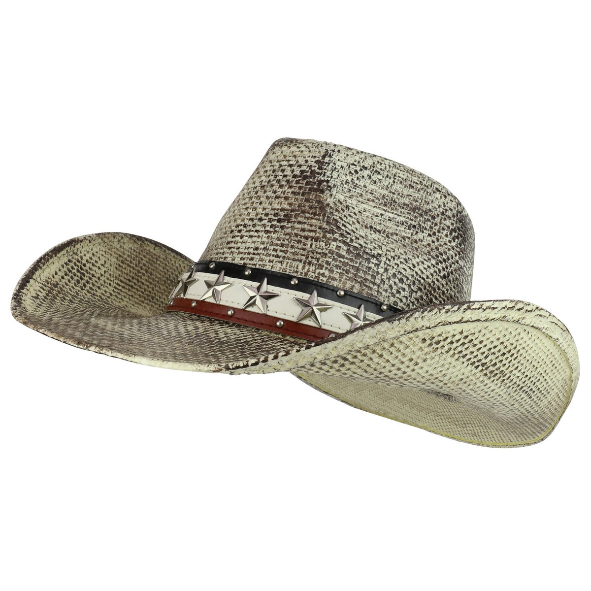 Armycrew Fine Toyo Western Cowboy Cowgirl Hat with White Black Stain